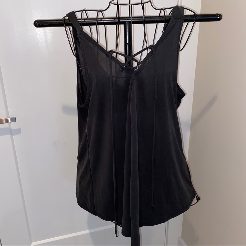 Soft tank with adjustable ties over chest